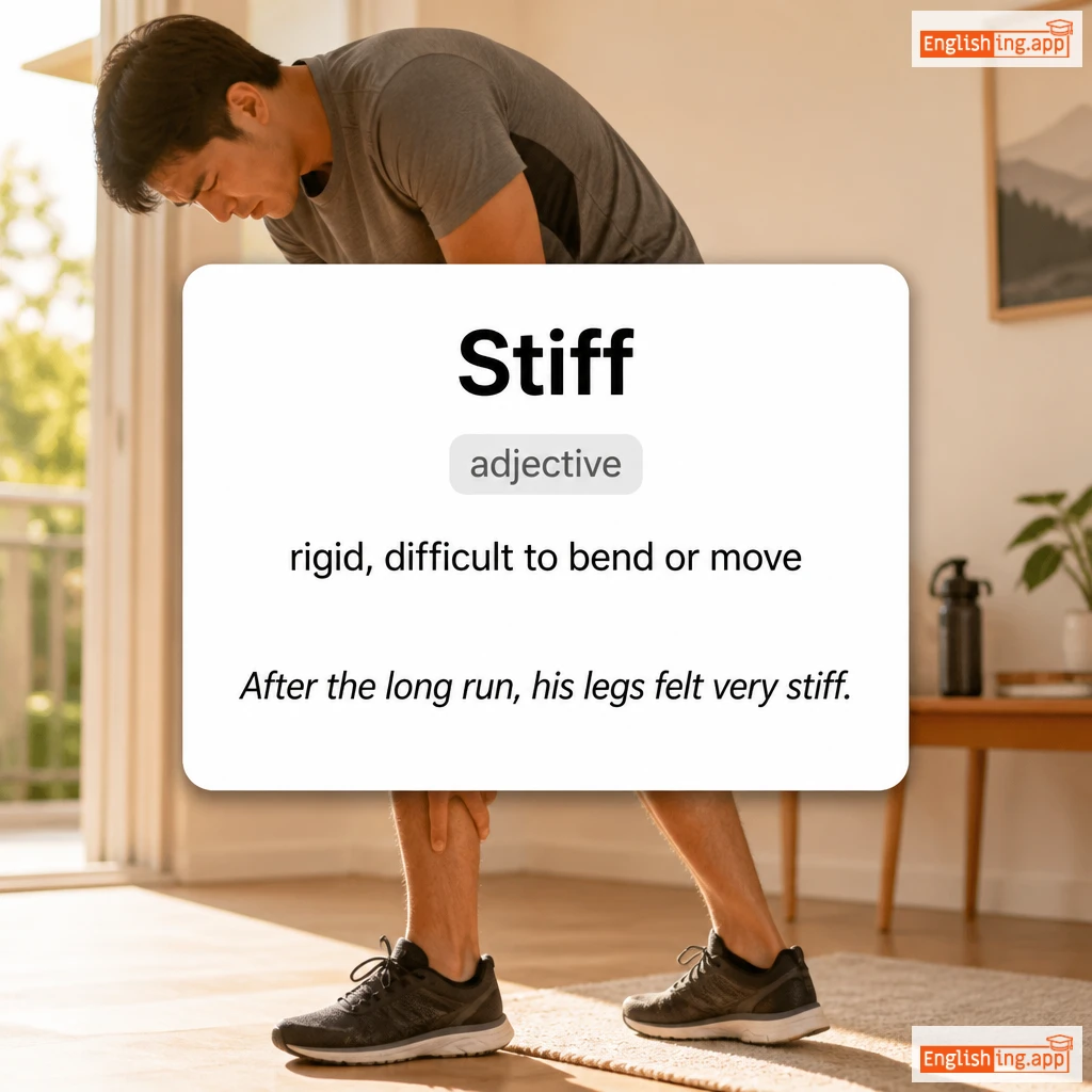Stiff definition card — visual illustration of the meaning