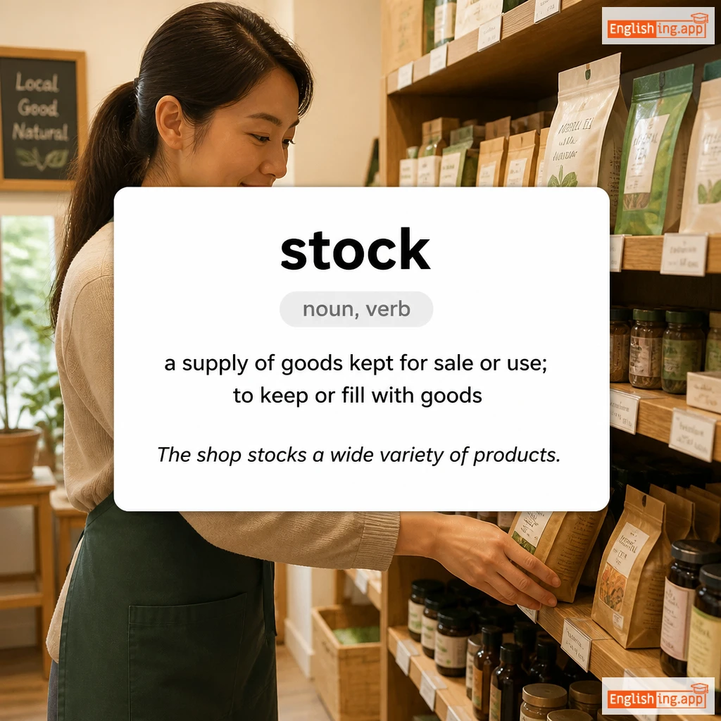 stock definition card — visual illustration of the meaning