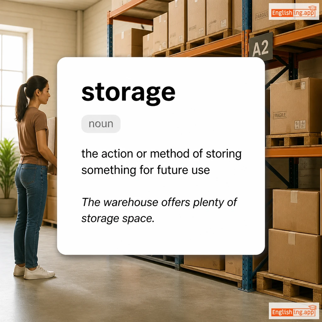storage definition card — visual illustration of the meaning