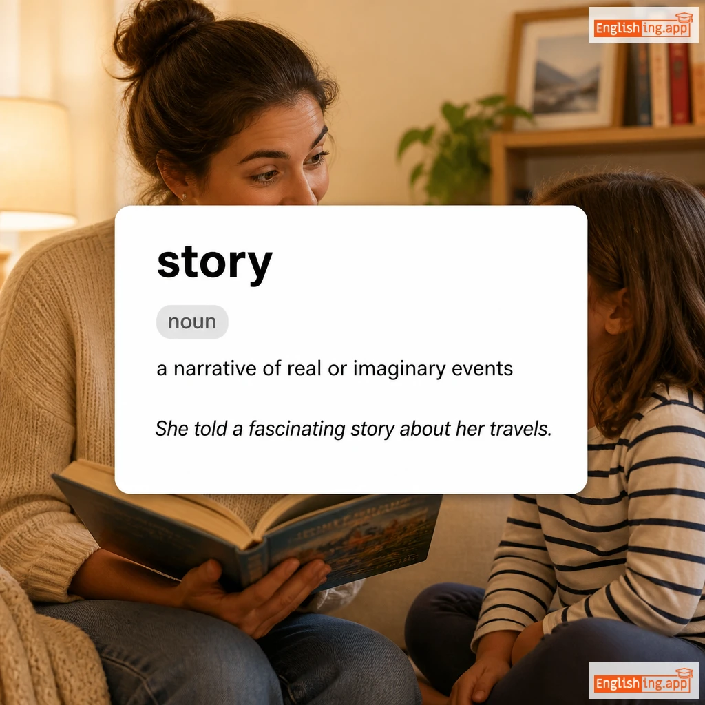 story definition card — visual illustration of the meaning