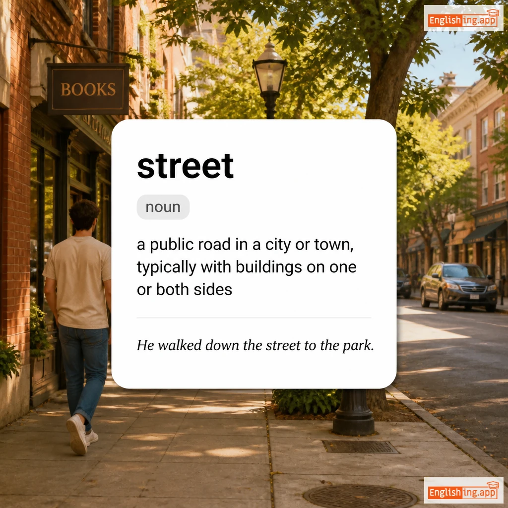 street definition card — visual illustration of the meaning