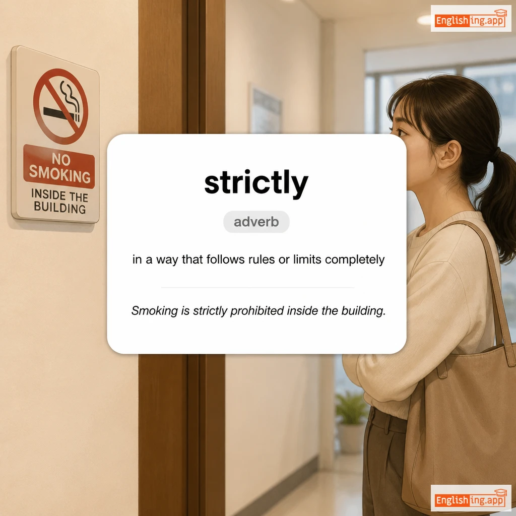 strictly definition card — visual illustration of the meaning