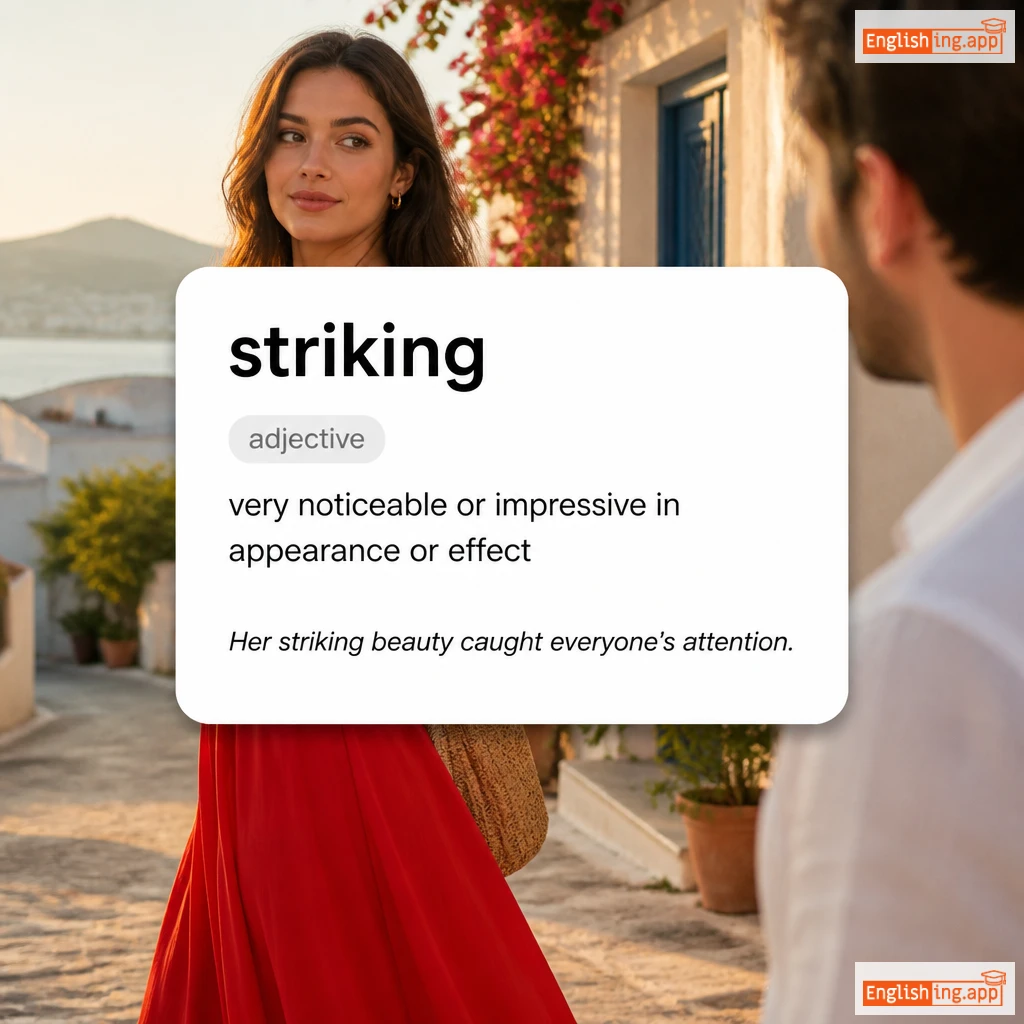 striking definition card — visual illustration of the meaning