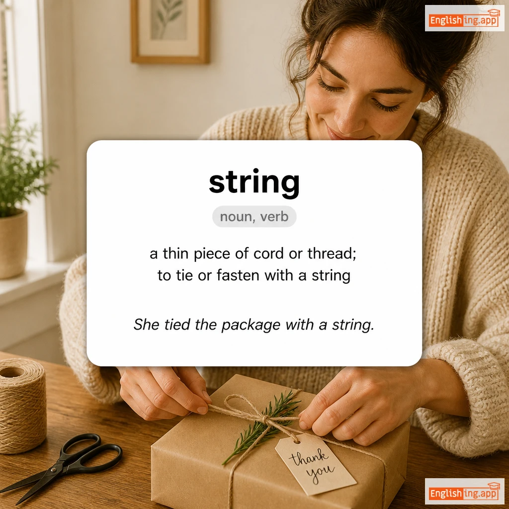 string definition card — visual illustration of the meaning