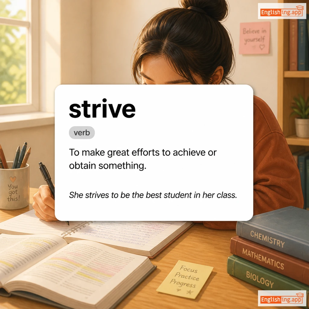 strive definition card — visual illustration of the meaning