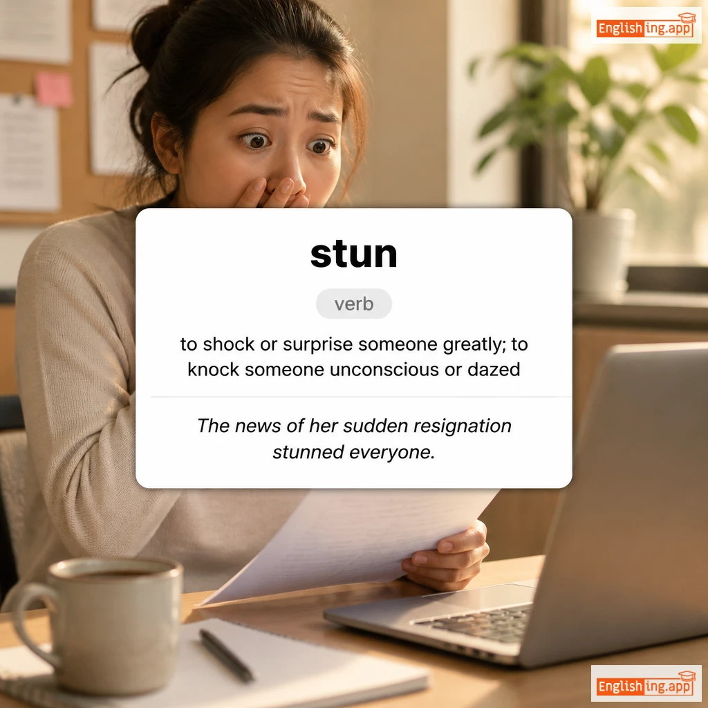 stun definition card — visual illustration of the meaning