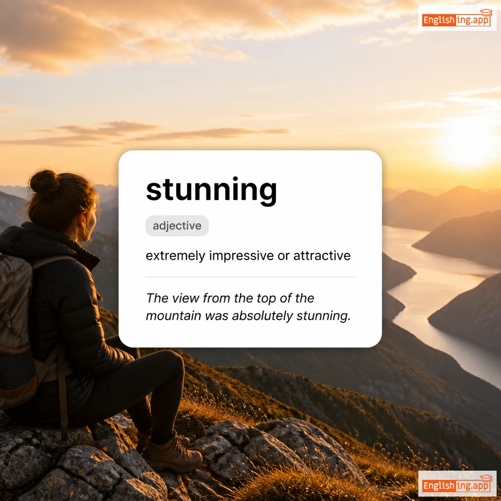 stunning definition card — visual illustration of the meaning