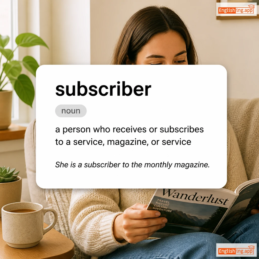 subscriber definition card — visual illustration of the meaning