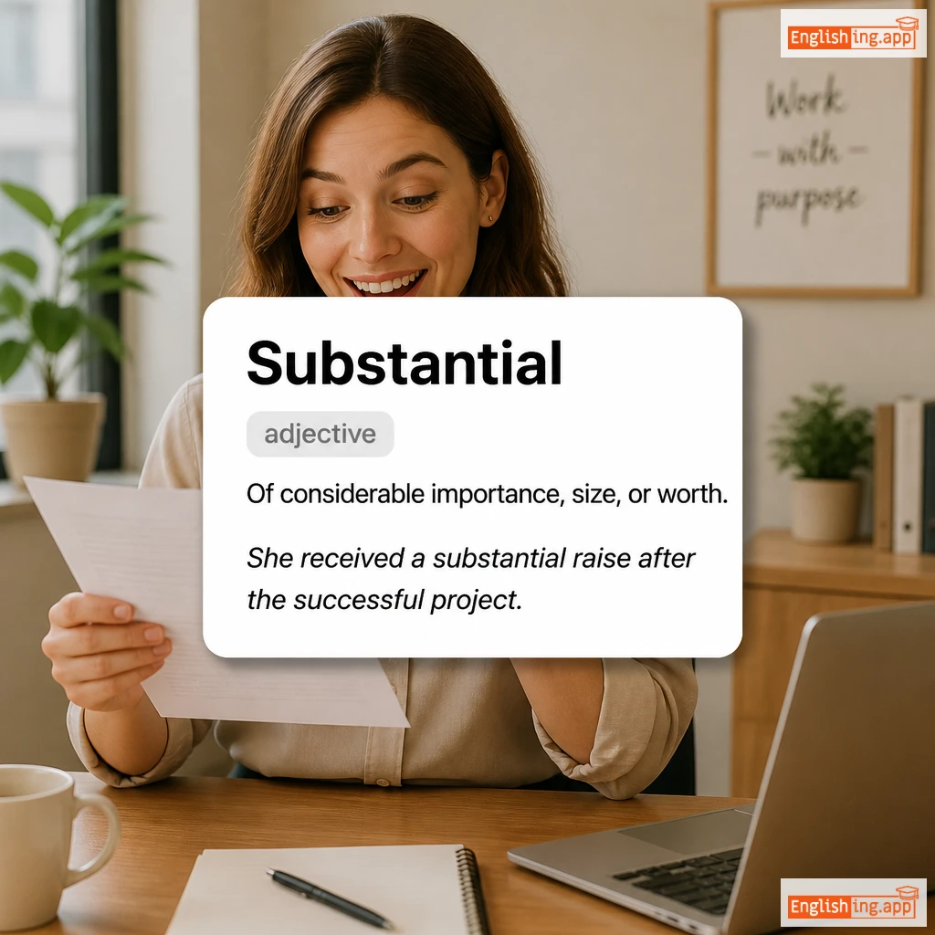 Substantial definition card — visual illustration of the meaning