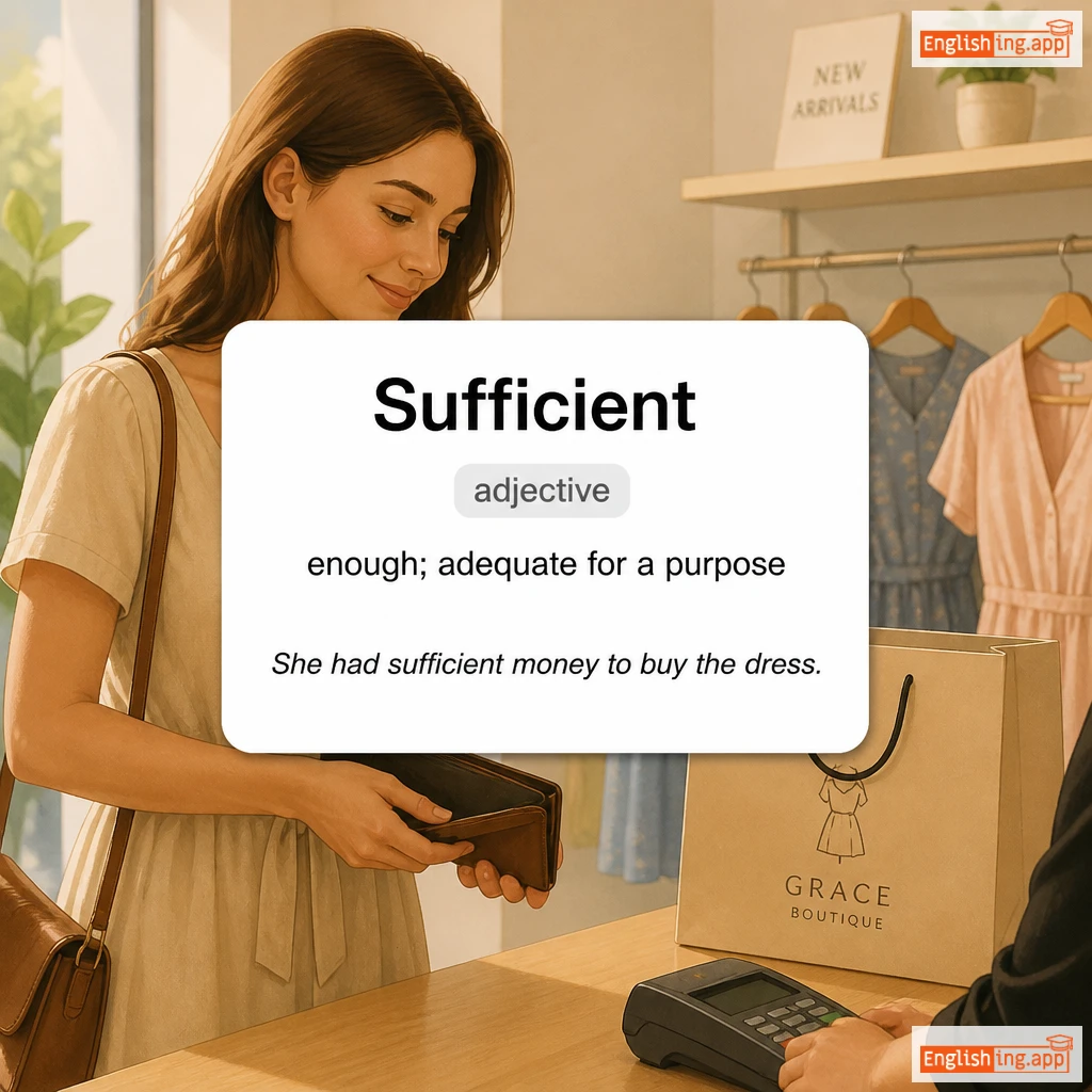 Sufficient definition card — visual illustration of the meaning