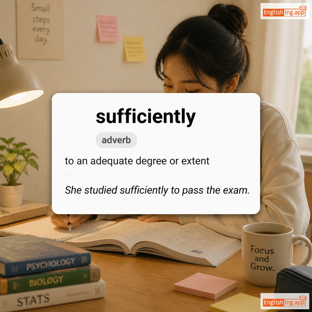 sufficiently definition card — visual illustration of the meaning