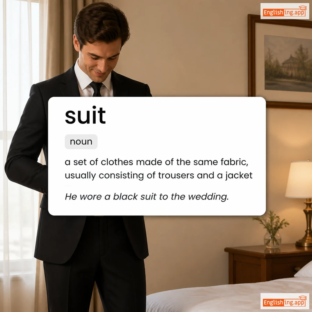 suit definition card — visual illustration of the meaning
