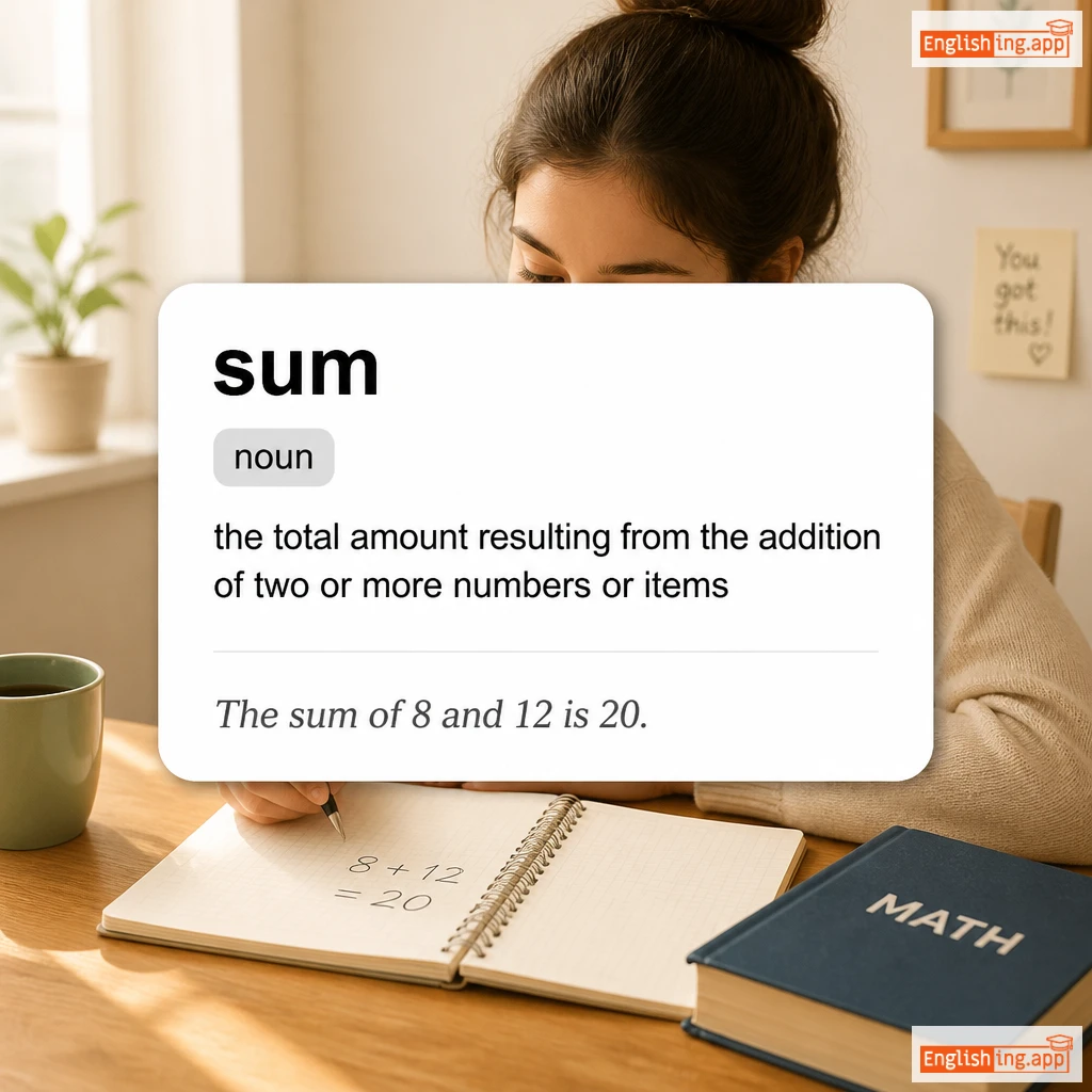 sum definition card — visual illustration of the meaning