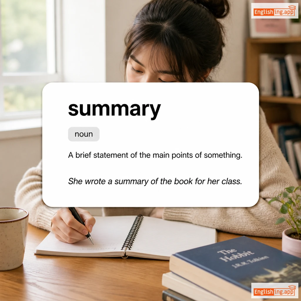 summary definition card — visual illustration of the meaning