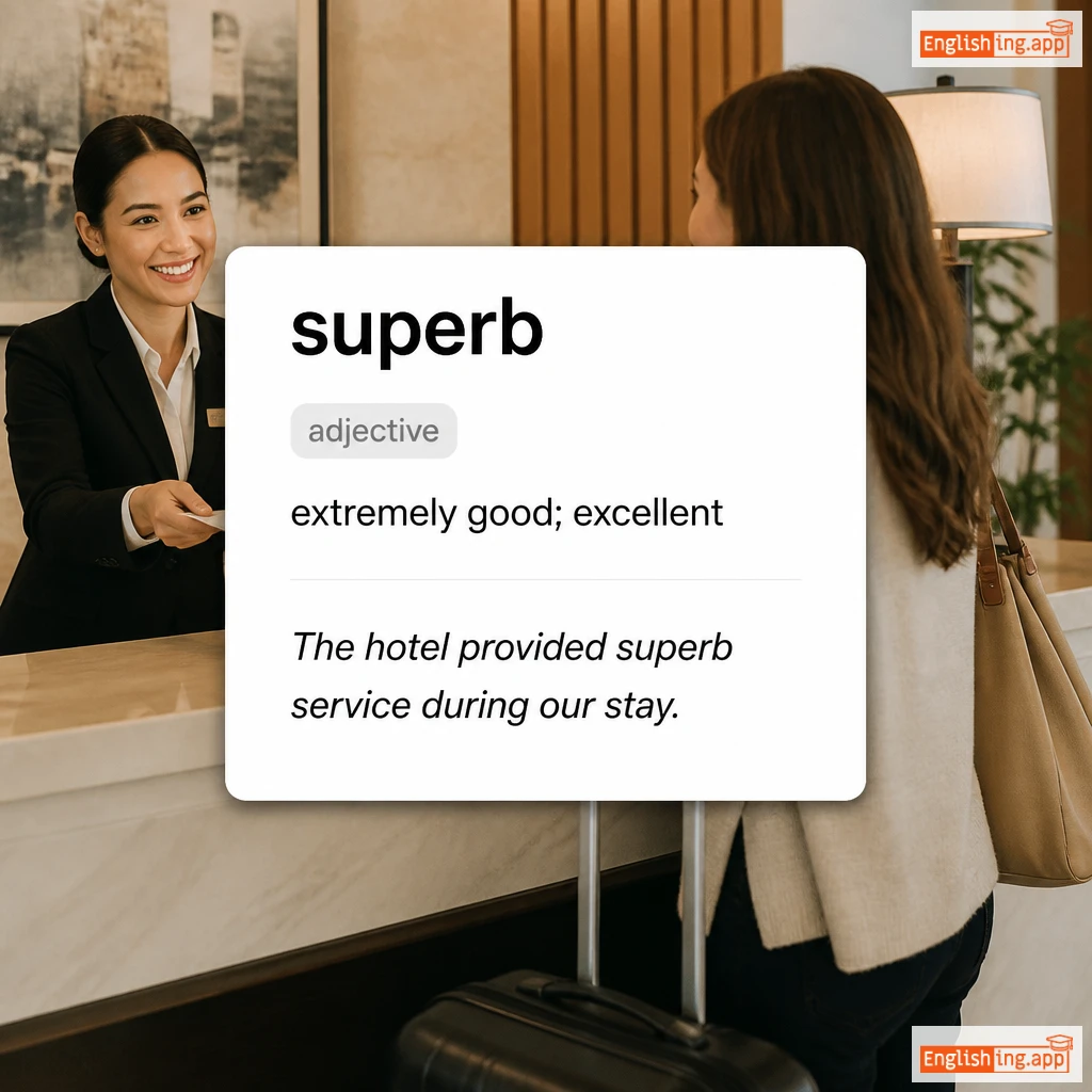 superb definition card — visual illustration of the meaning