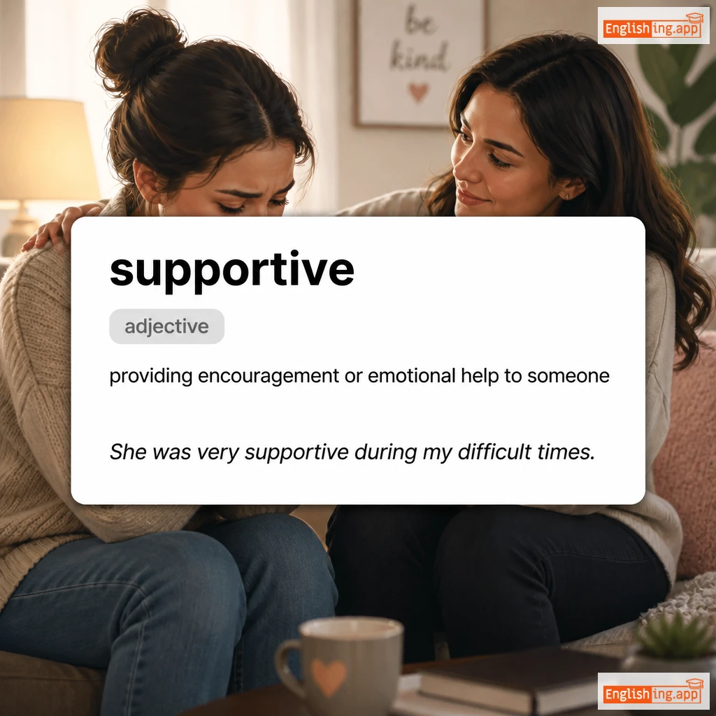supportive definition card — visual illustration of the meaning