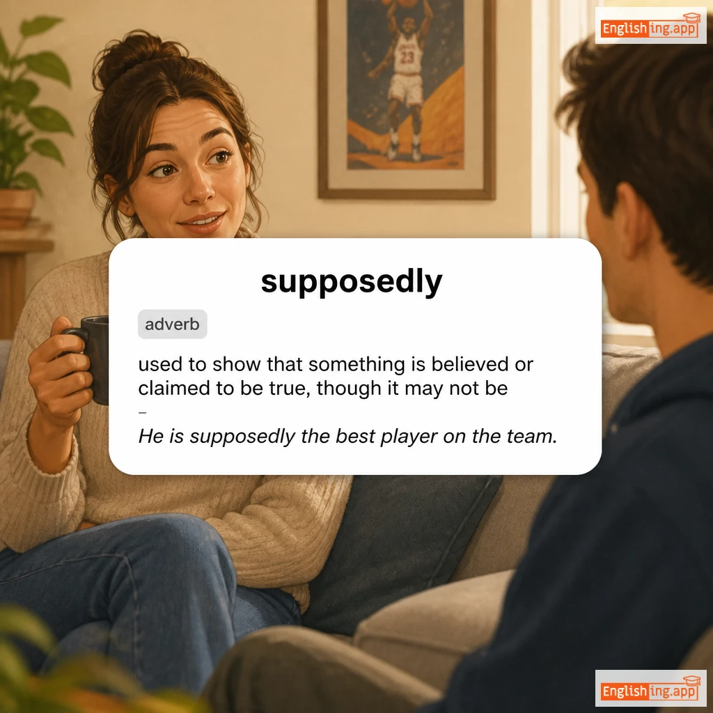 supposedly definition card — visual illustration of the meaning