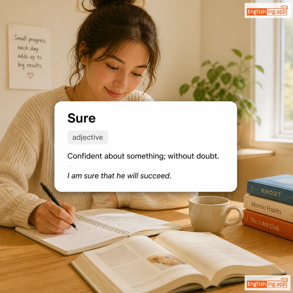 Sure definition card — visual illustration of the meaning