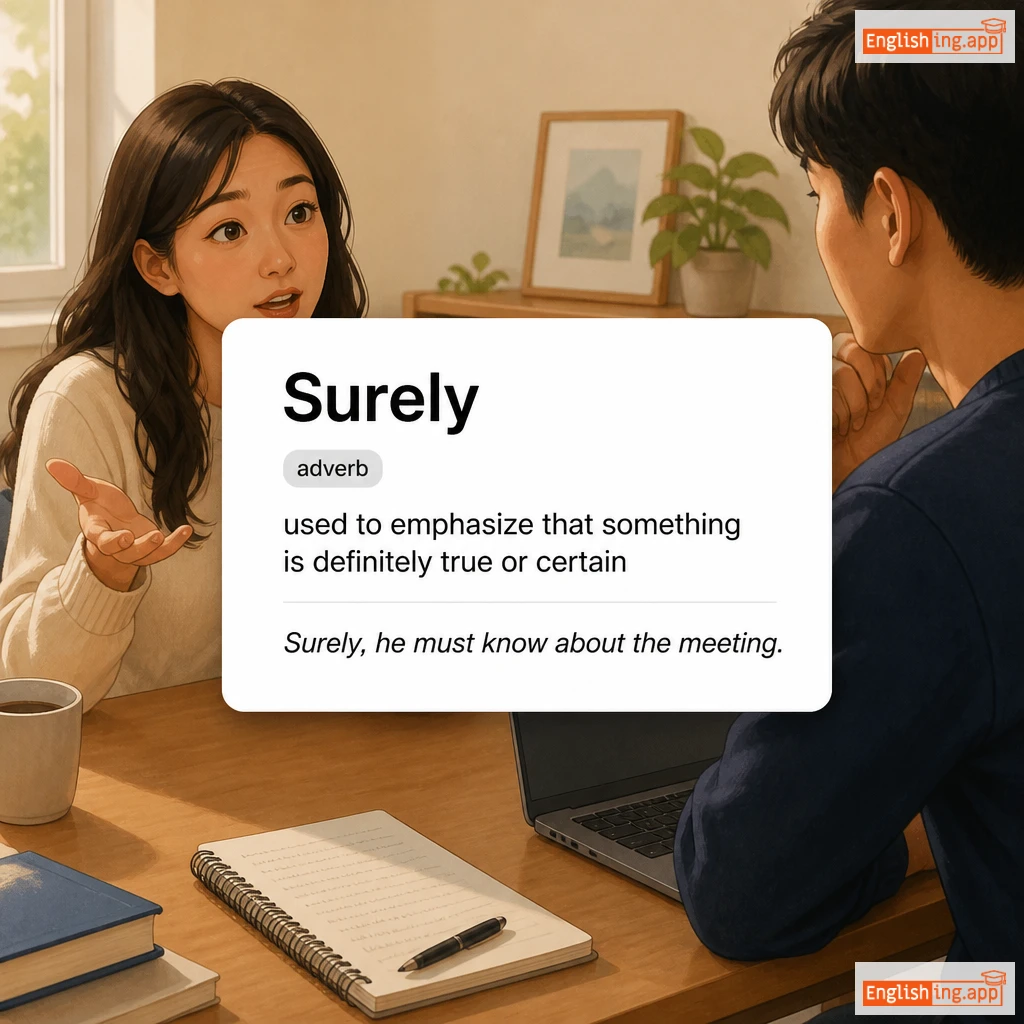 Surely definition card — visual illustration of the meaning