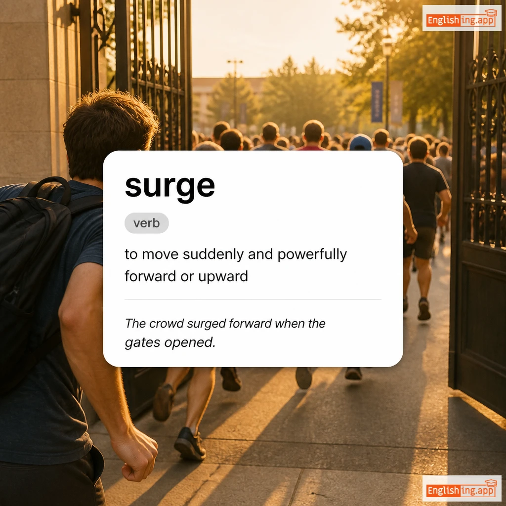 surge definition card — visual illustration of the meaning