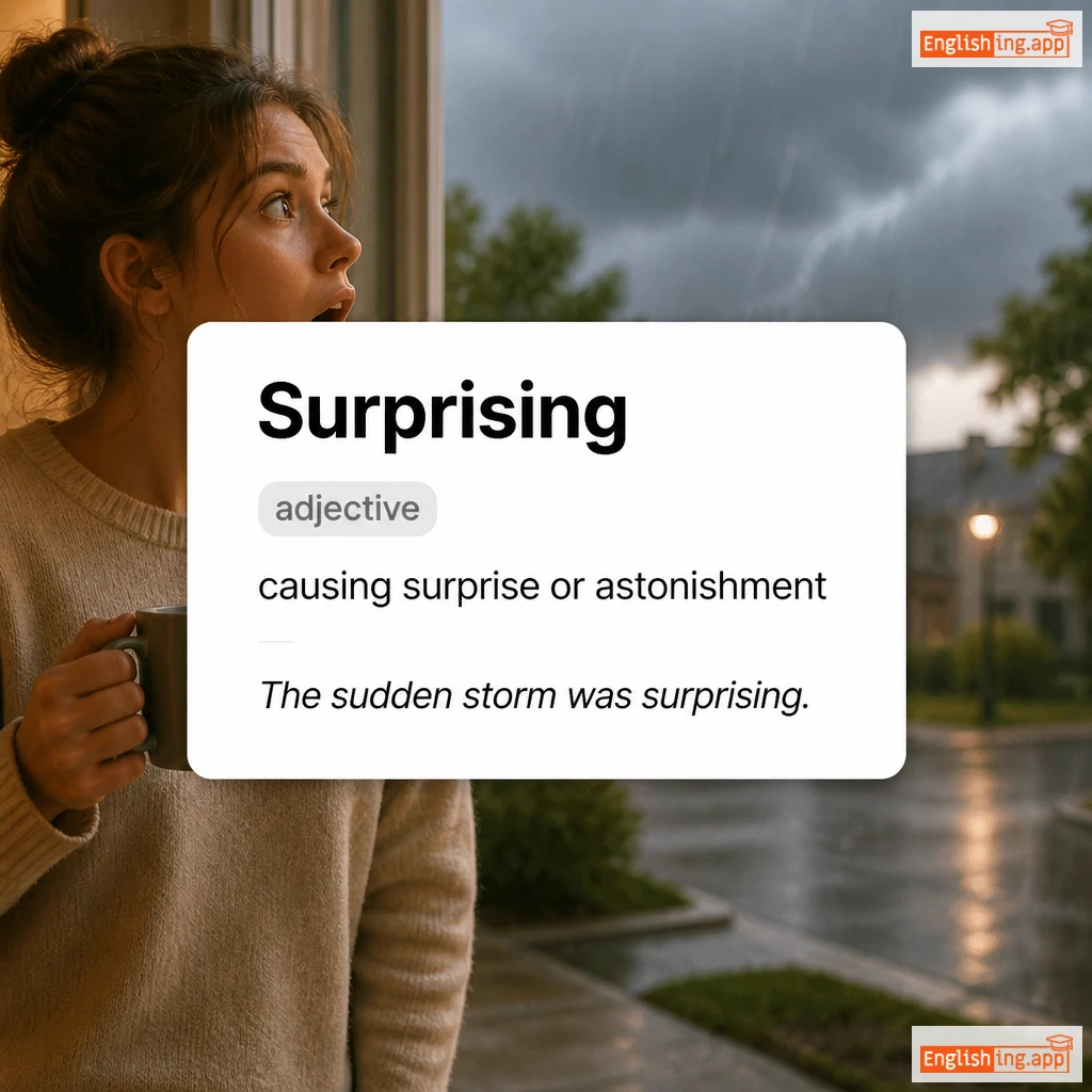 Surprising definition card — visual illustration of the meaning