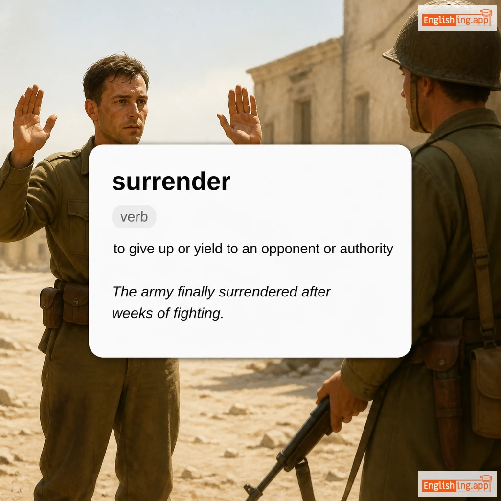 surrender definition card — visual illustration of the meaning