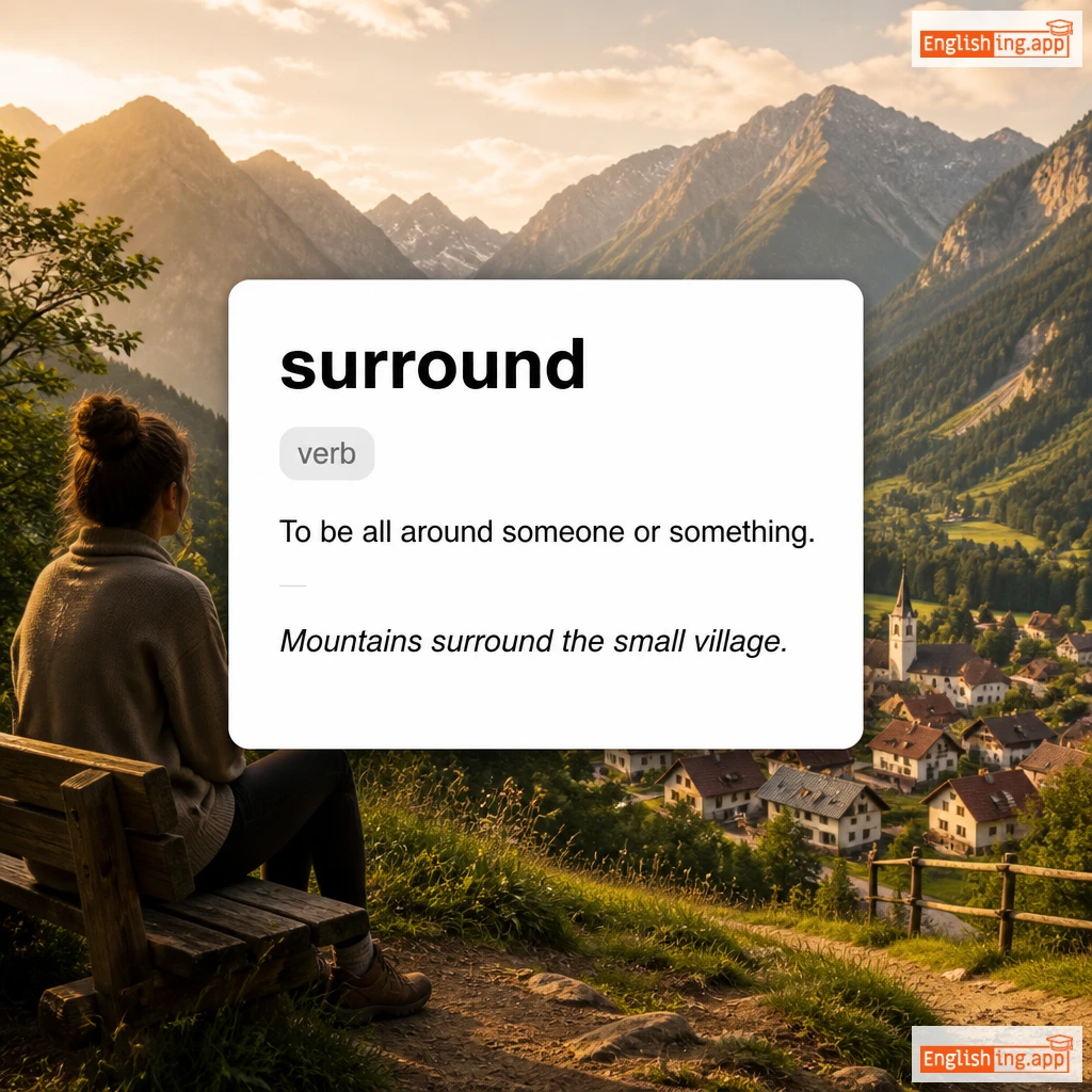 surround definition card — visual illustration of the meaning