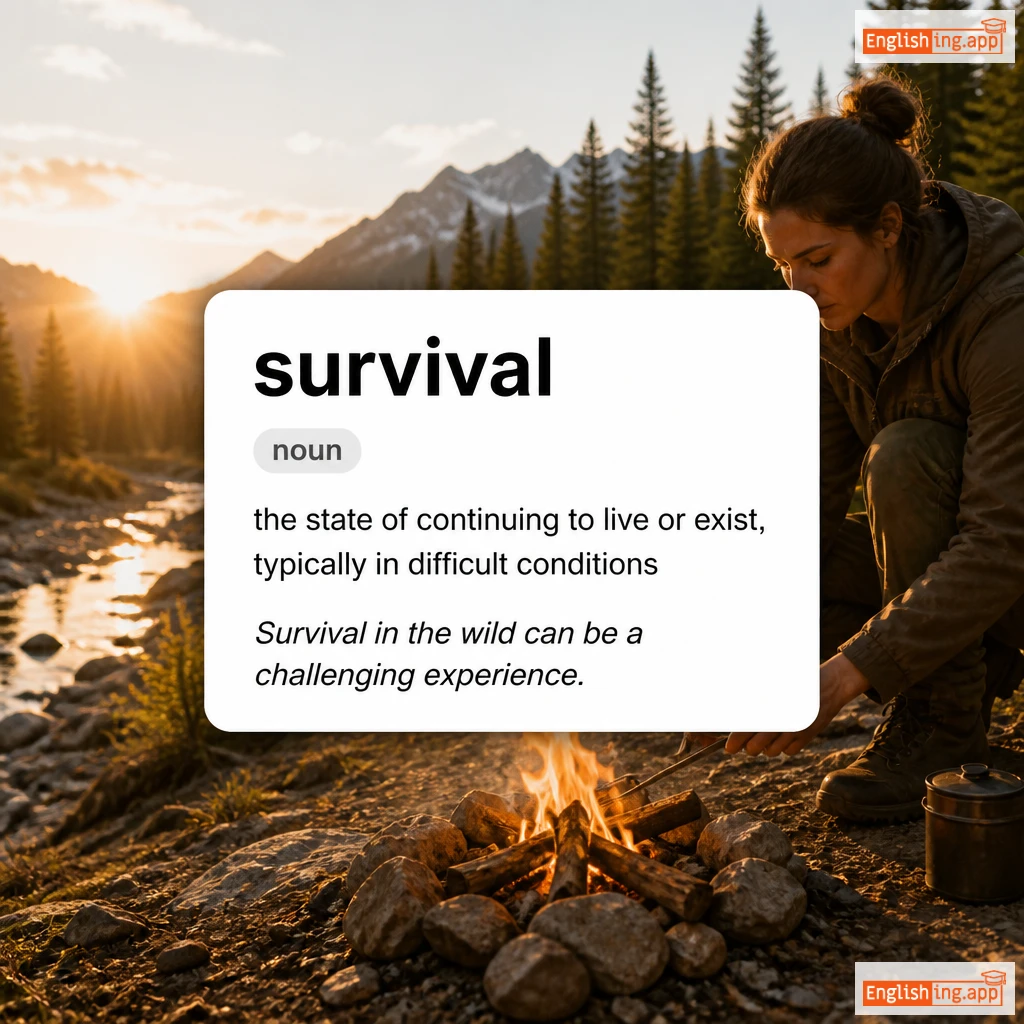 survival definition card — visual illustration of the meaning