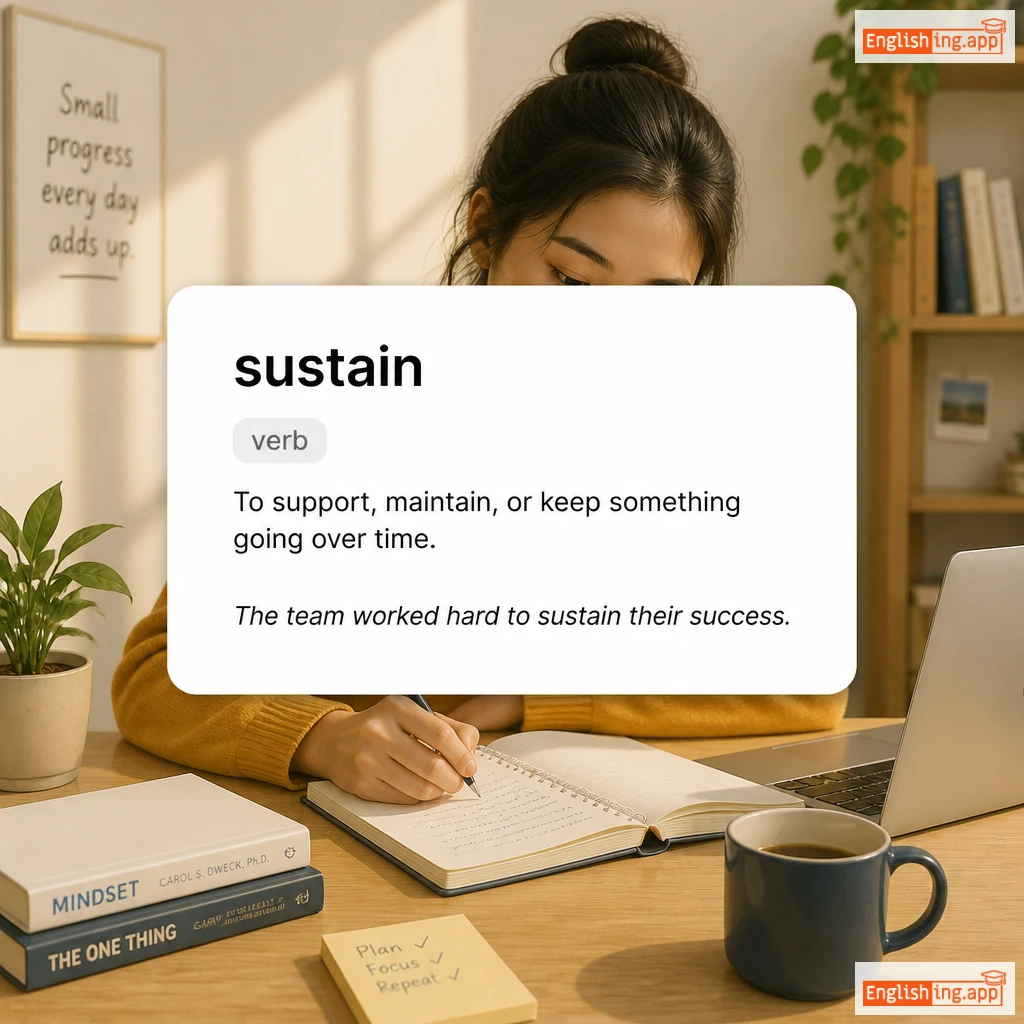 sustain definition card — visual illustration of the meaning