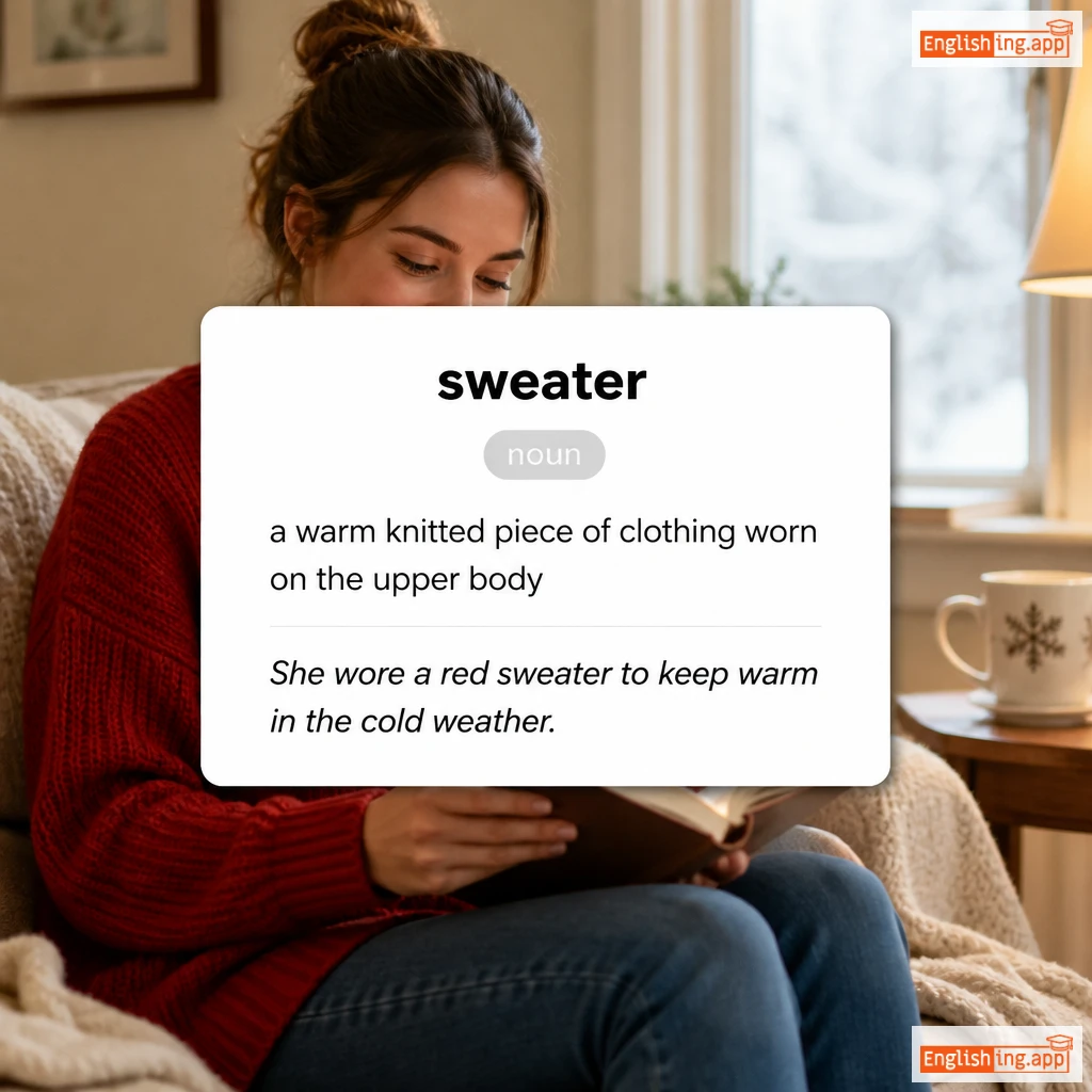 sweater definition card — visual illustration of the meaning