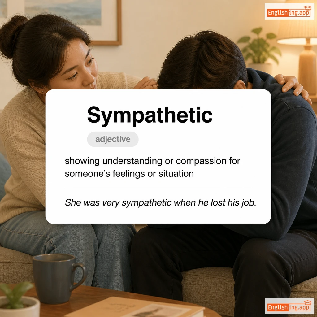 Sympathetic definition card — visual illustration of the meaning