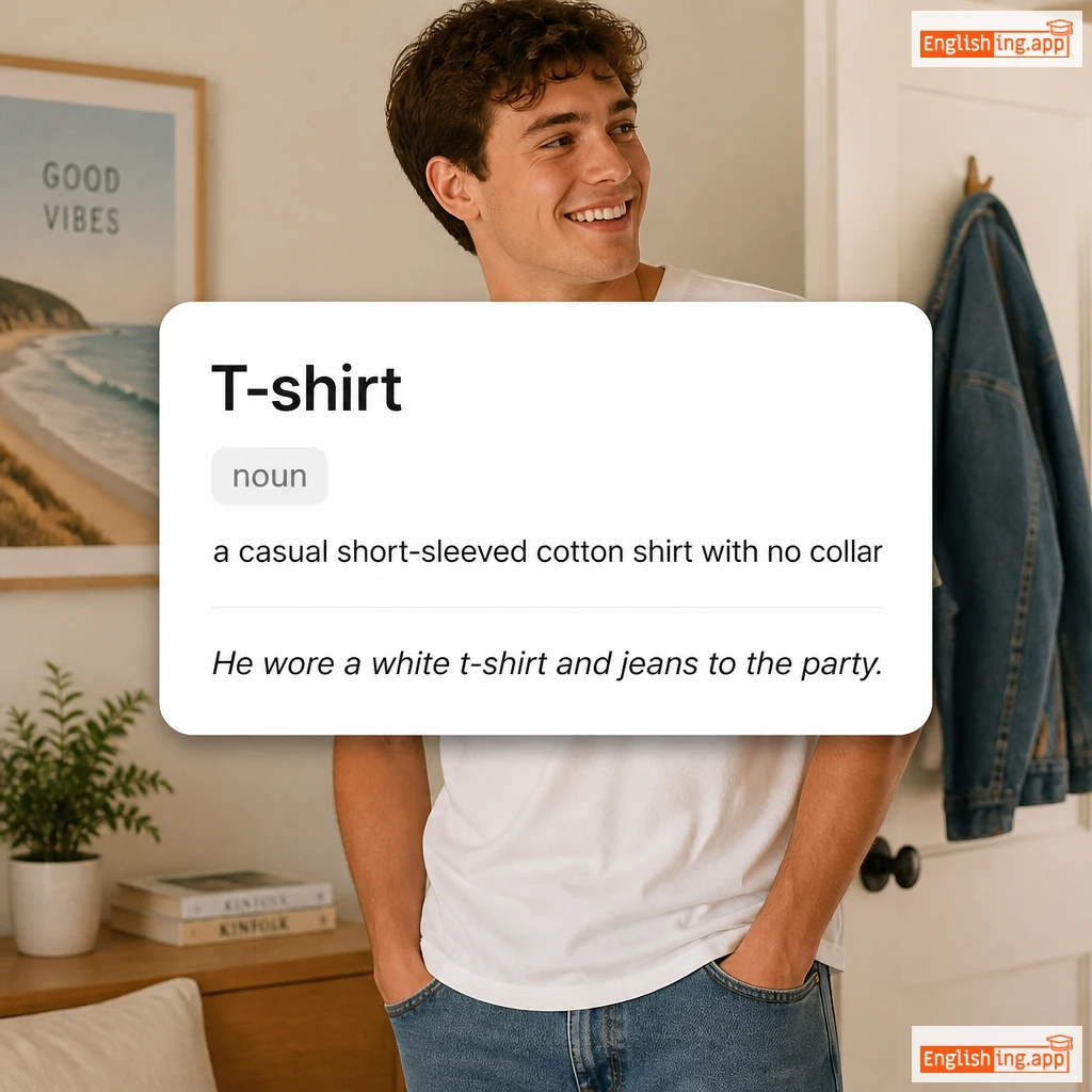 T-shirt definition card — visual illustration of the meaning