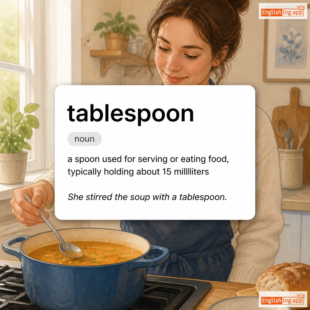 tablespoon definition card — visual illustration of the meaning