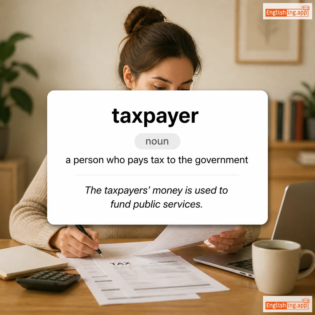 taxpayer definition card — visual illustration of the meaning