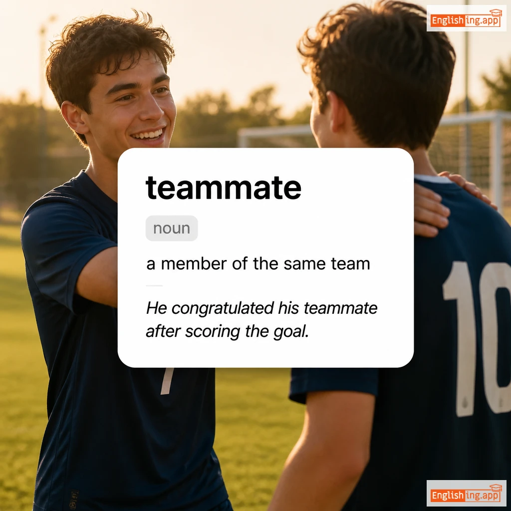 teammate definition card — visual illustration of the meaning
