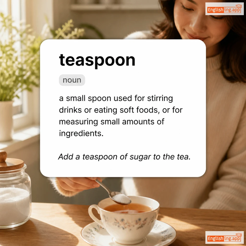 teaspoon definition card — visual illustration of the meaning