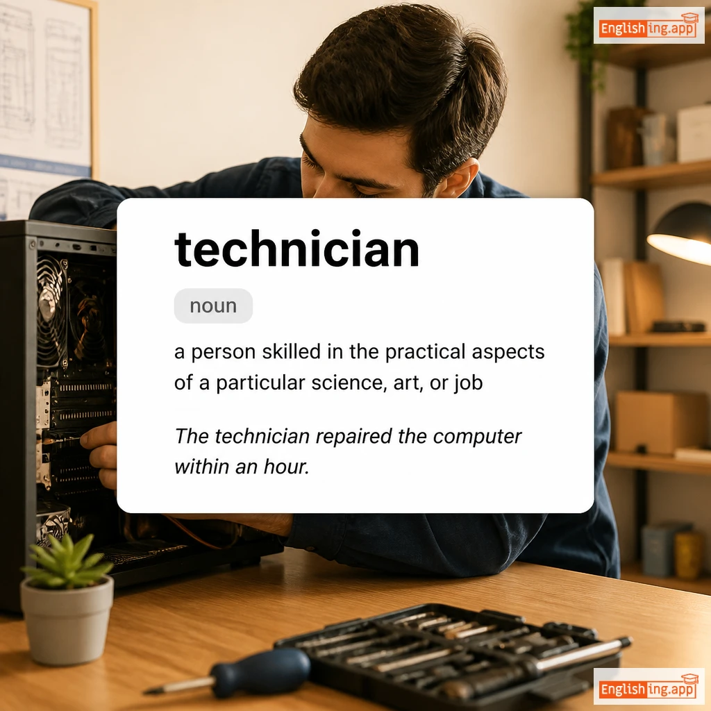 technician definition card — visual illustration of the meaning