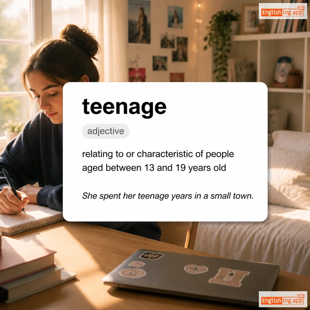 teenage definition card — visual illustration of the meaning