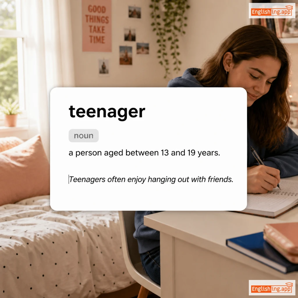 teenager definition card — visual illustration of the meaning