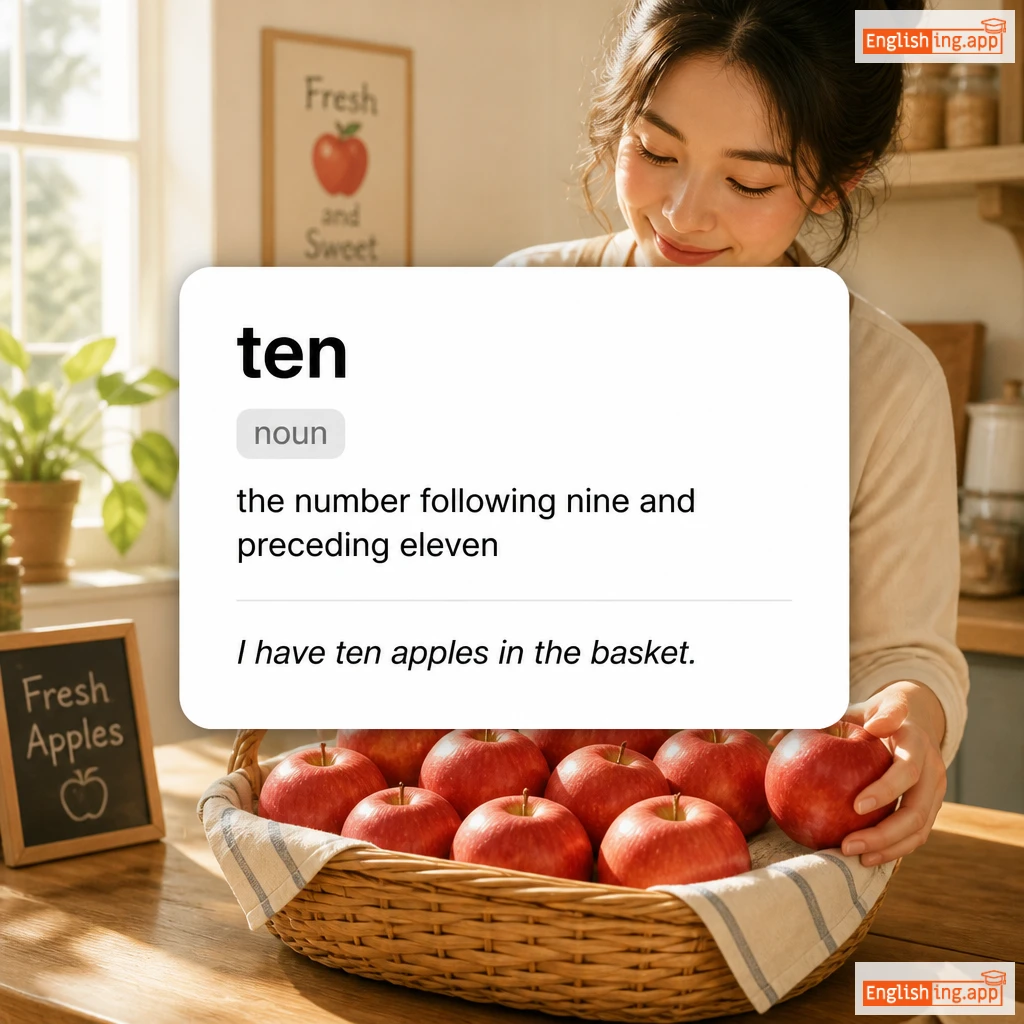 ten definition card — visual illustration of the meaning