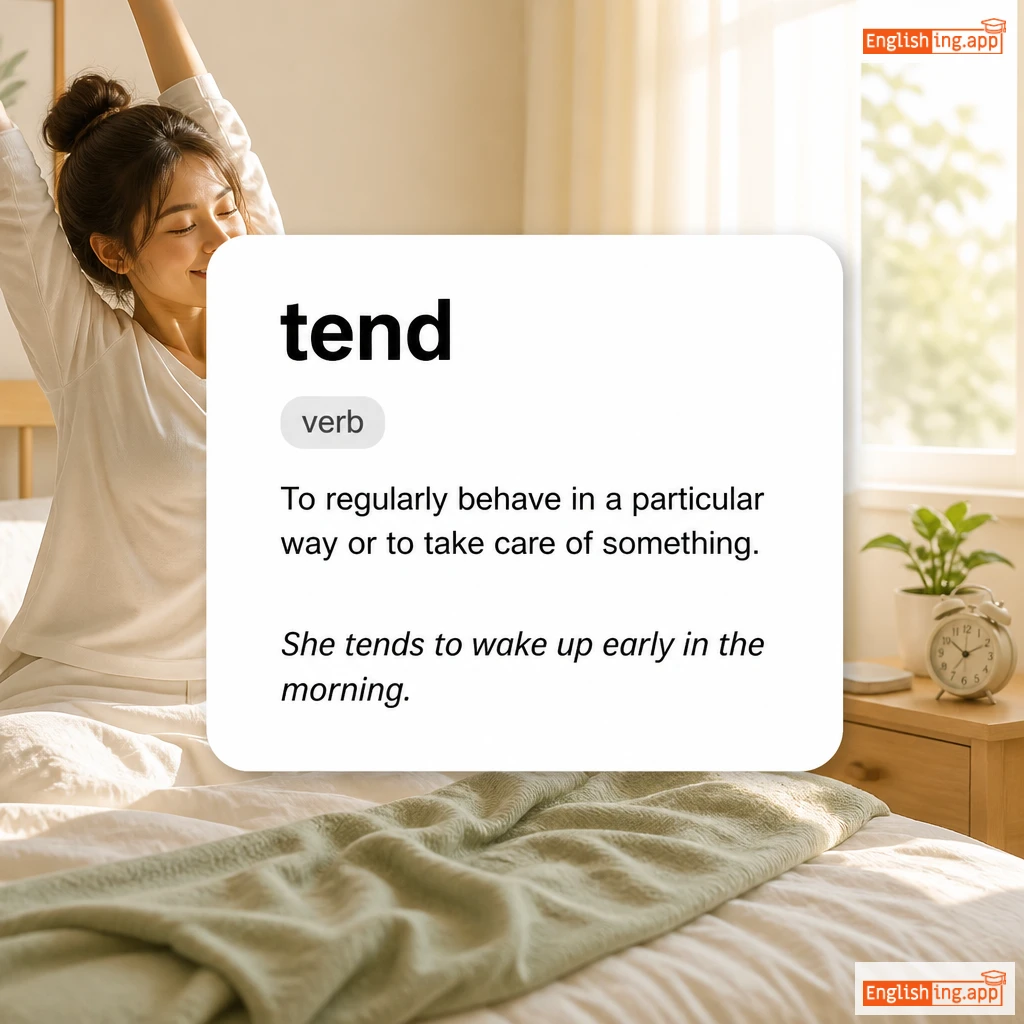 tend definition card — visual illustration of the meaning