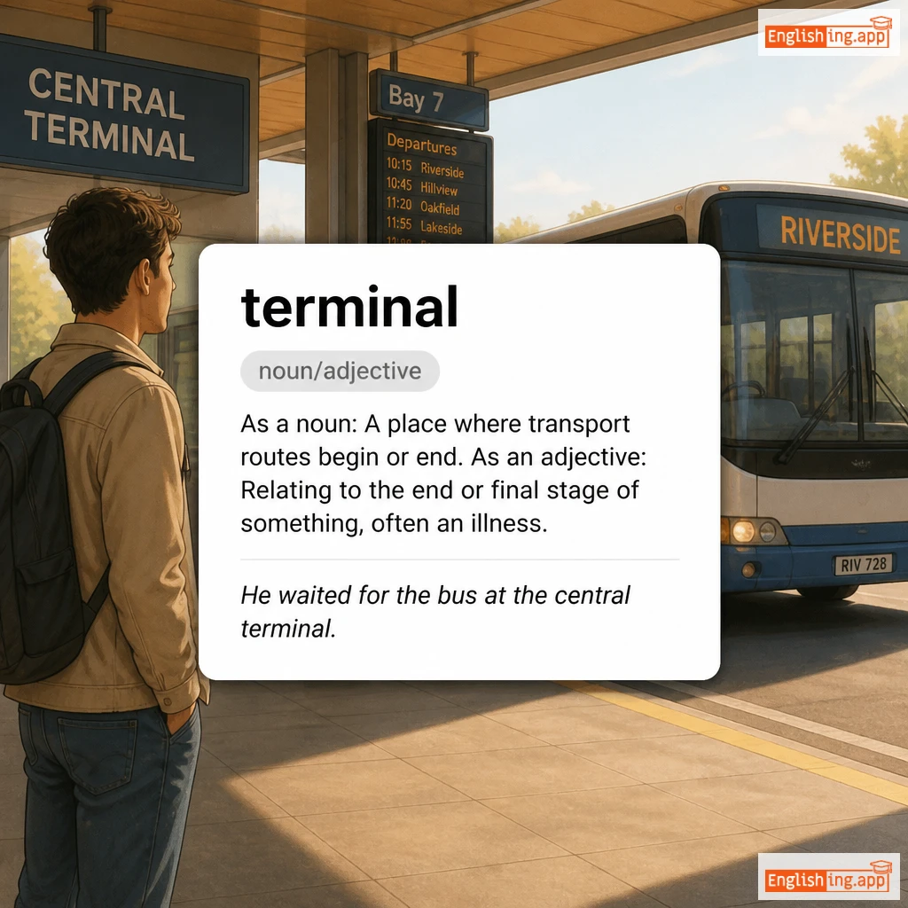 terminal definition card — visual illustration of the meaning