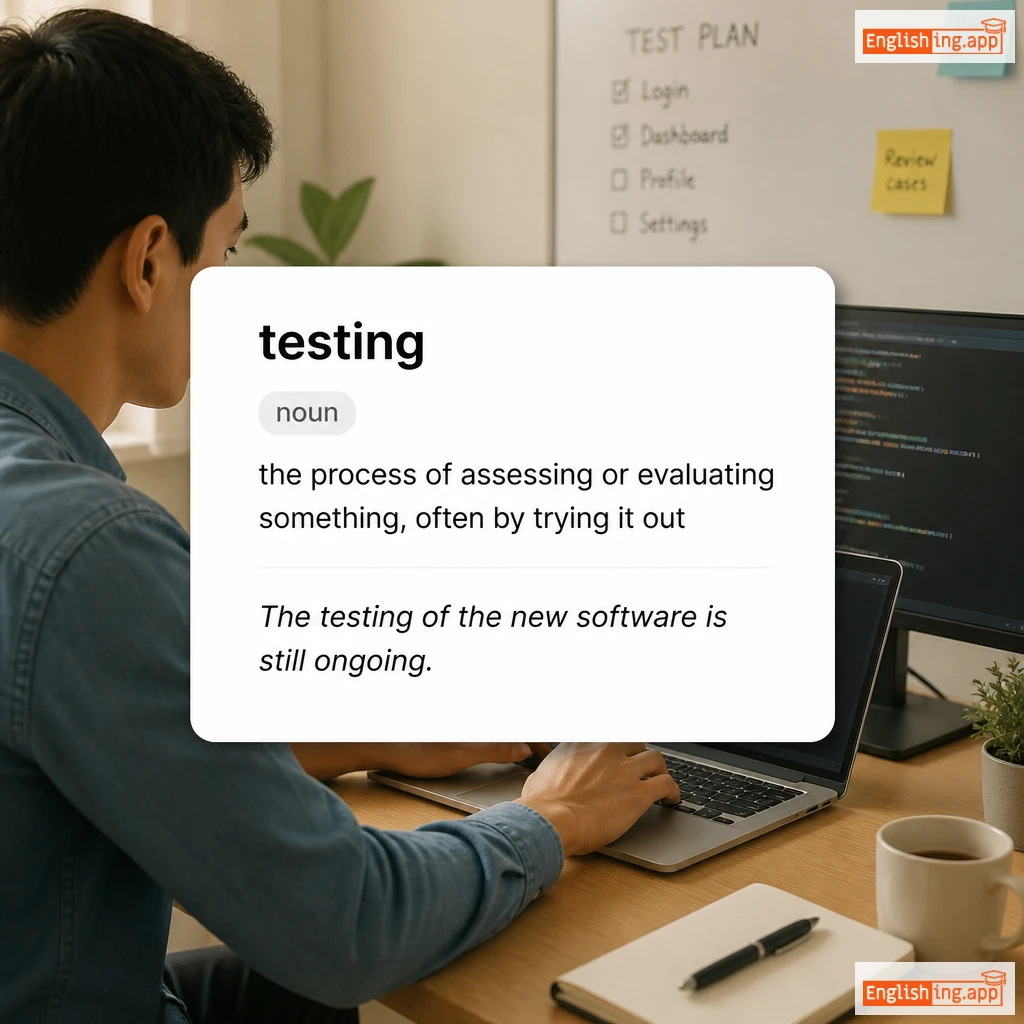 testing definition card — visual illustration of the meaning
