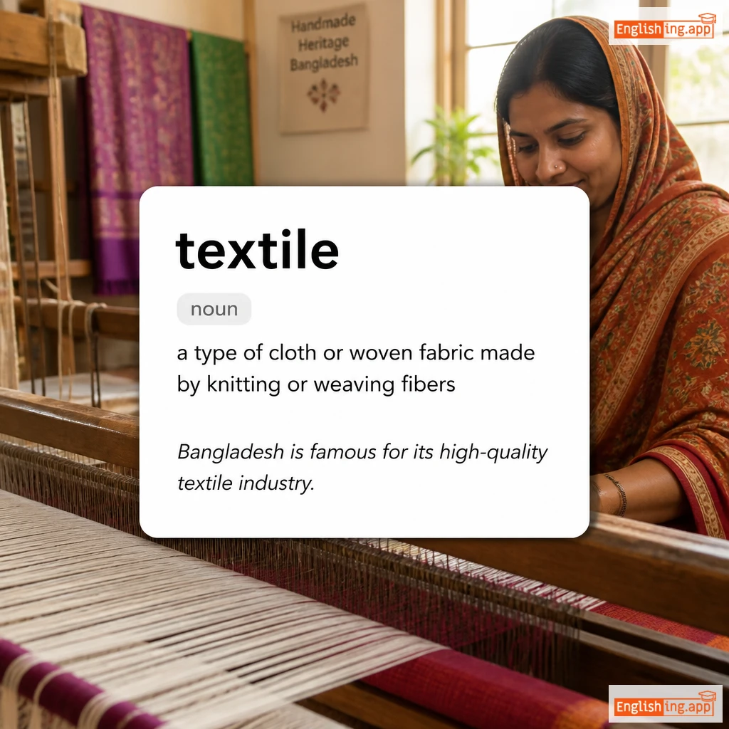 textile definition card — visual illustration of the meaning