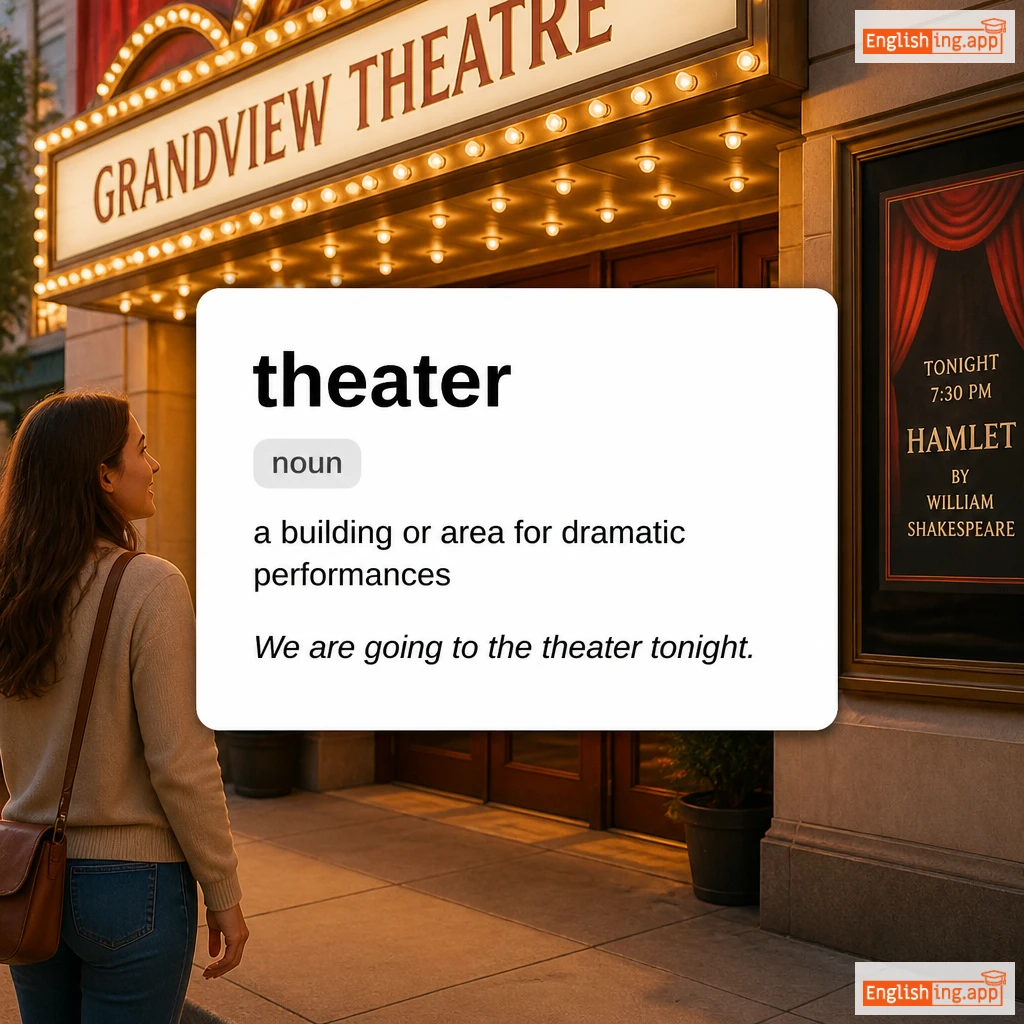 theater definition card — visual illustration of the meaning