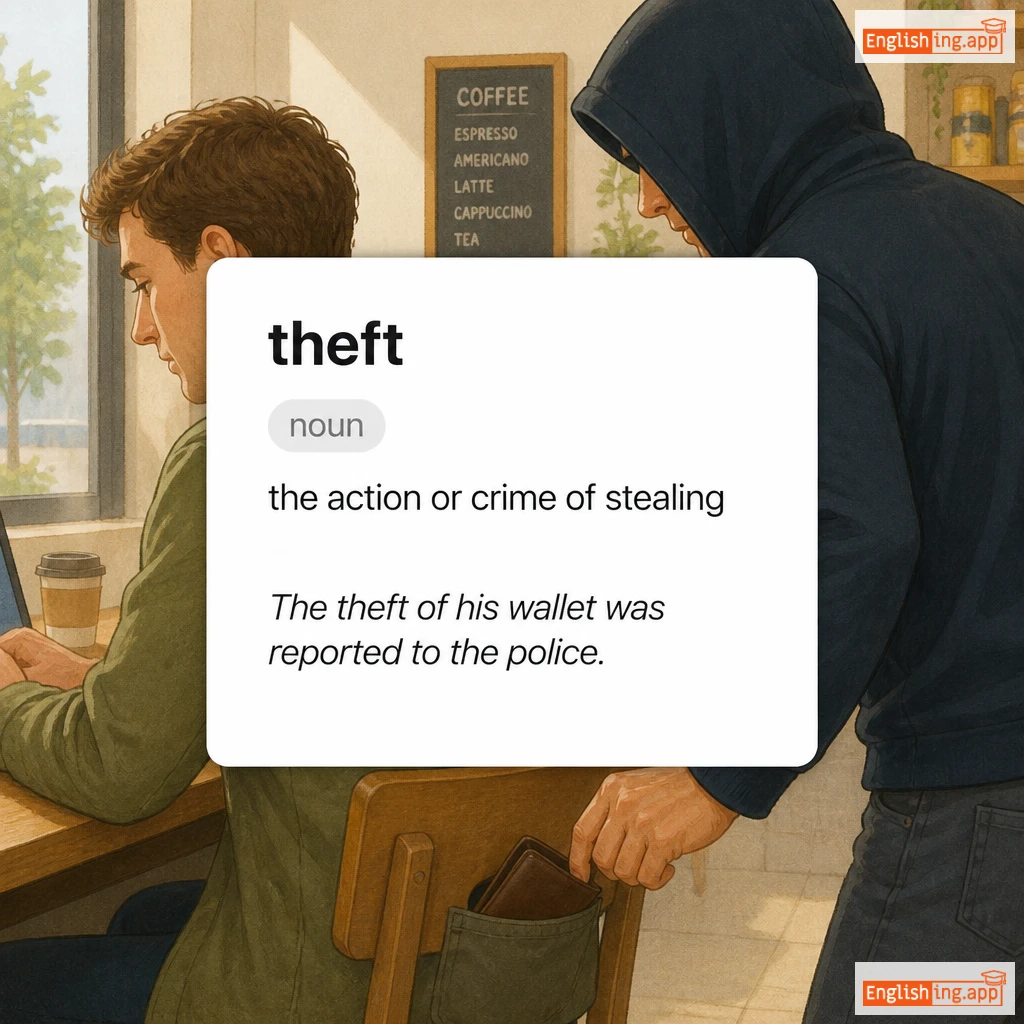 theft definition card — visual illustration of the meaning