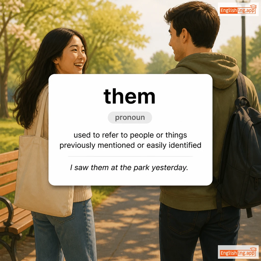 them definition card — visual illustration of the meaning