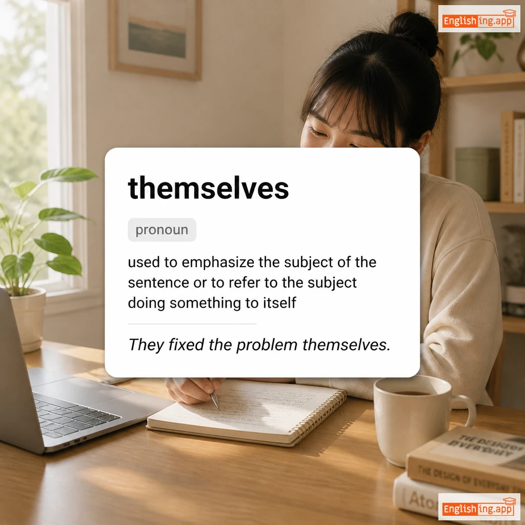 themselves definition card — visual illustration of the meaning