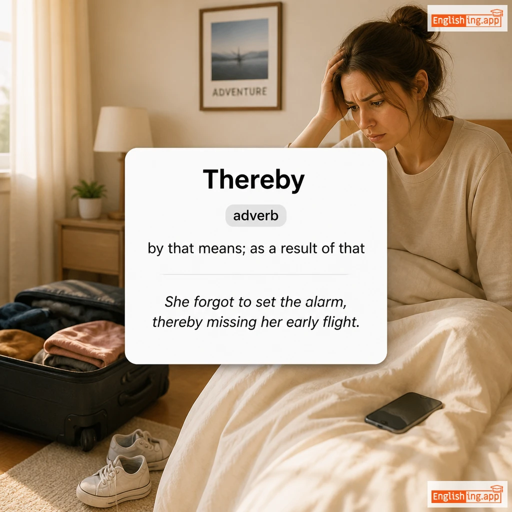 Thereby definition card — visual illustration of the meaning