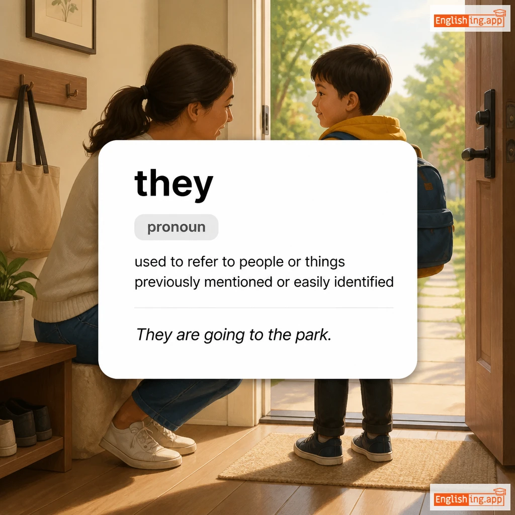 they definition card — visual illustration of the meaning